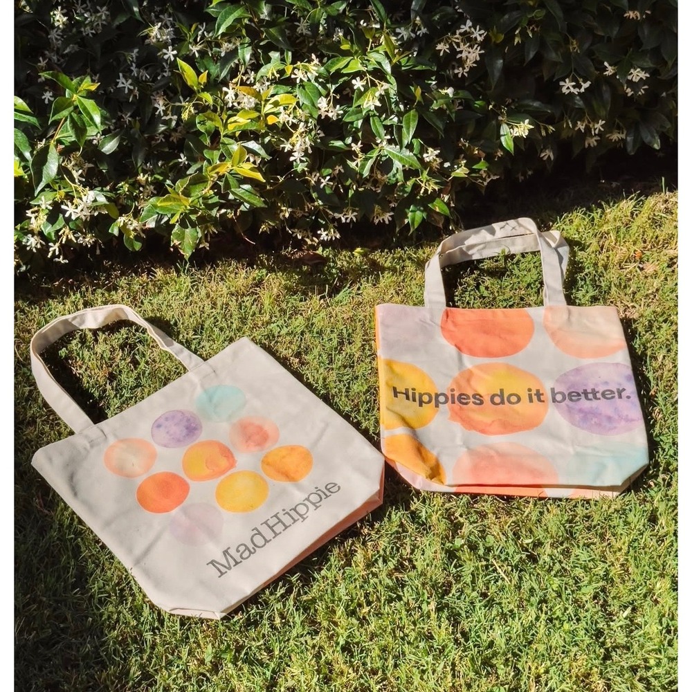 Mad Hippie Skincare Canvas Reusable Tote Double Sided Eco Market Bag New